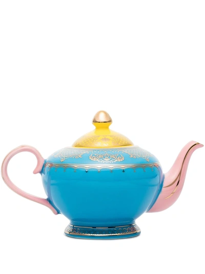 Shop Pols Potten Grandpa Glazed Teapot (700ml) In Blue