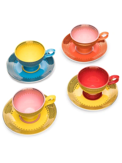 Shop Pols Potten Grandma Espresso Cups (set Of 4) In Orange