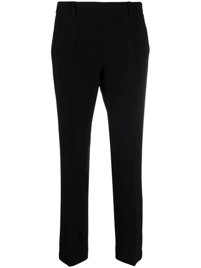 Shop Alberto Biani Press-crease Slim Trousers In Black