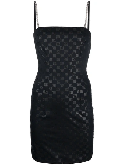 Shop Misbhv Monogram Pattern Mini Dress In Black