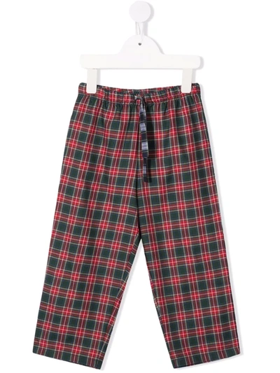 Mc2 Saint Barth Hypo Checked Straight Trousers In Red