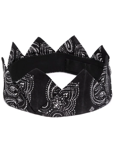 Shop Givenchy Crown Bandana Headband In Black