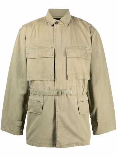 Shop Fear Of God Belted Army Jacket In Green