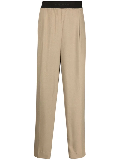 Shop Fear Of God Everyday Straight Leg Trousers In Neutrals