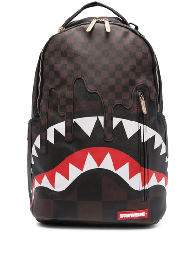 Sprayground Backpack In Vegan Leather With Shark Mouth In Black