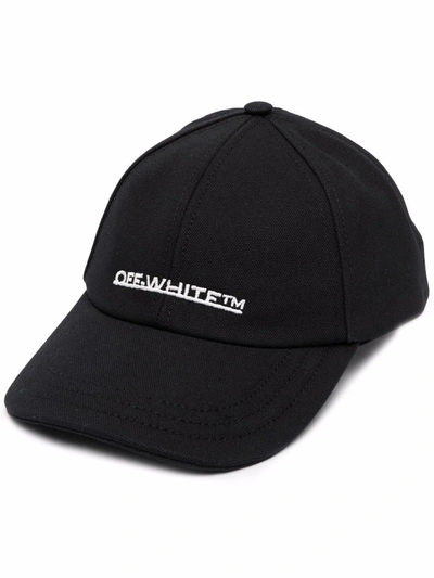 Shop Off-white Logo-embroidered Cap In Black