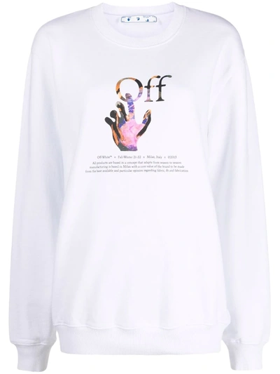 Shop Off-white Caravaggio Hand Logo-print Sweatshirt In White