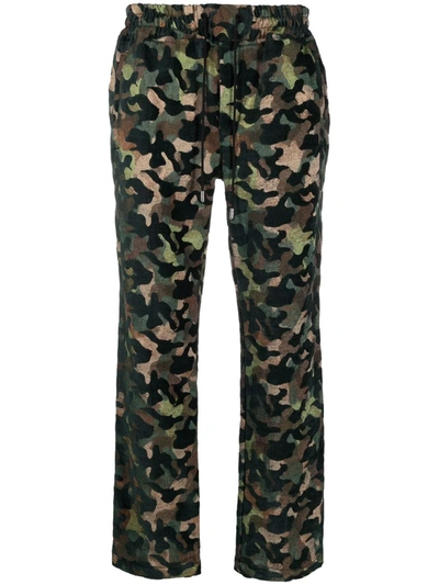Just Don Green Camouflage-print Straight Leg Trousers In Green