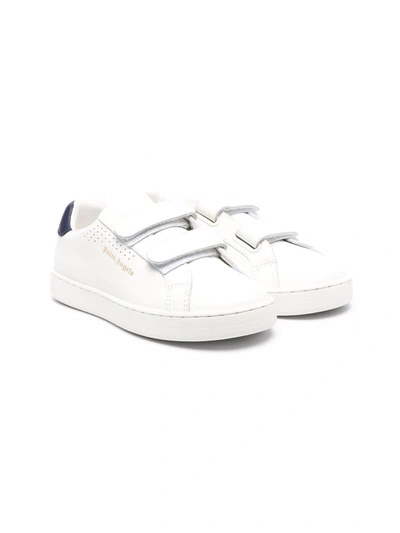 Shop Palm Angels Touch-strap Leather Trainers In White