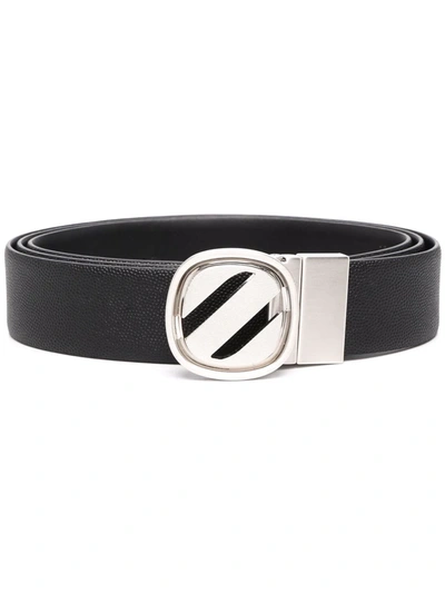Shop Ermenegildo Zegna Logo-buckle Reversible Belt In Black