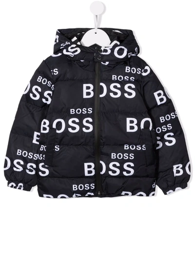 Bosswear Logo-print Zip-up Padded Jacket In Black