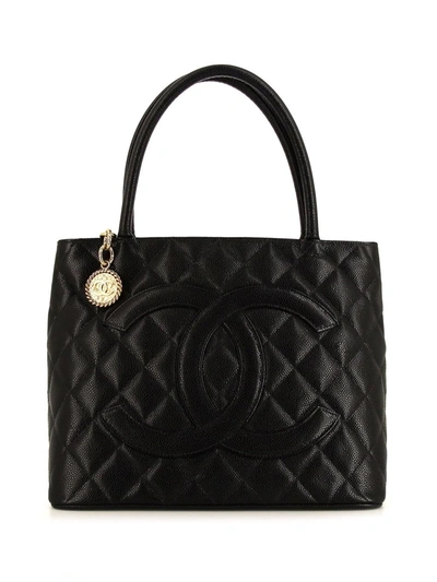 Pre-owned Chanel 2004 Medallion Tote Bag In Black