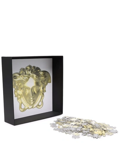 Shop Versace Medusa Head Puzzle Set In Gold