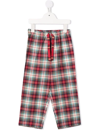 Shop Mc2 Saint Barth Hypo Checked Straight Trousers In Red