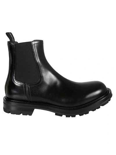Shop Alexander Mcqueen Side Elastic Boots In Black