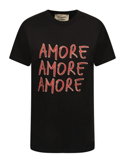 Shop Alessandro Enriquez Cotton T-shirt In Black