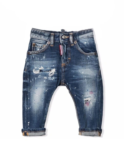 Shop Dsquared2 Indigo-blue Stretch-cotton Jeans In Denim