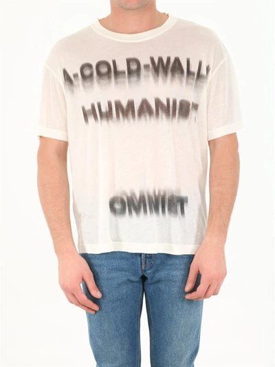 Shop A-cold-wall* White T-shirt With Print