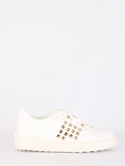 Shop Valentino Garavani White Rockstud Untitled Sneakers