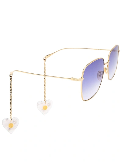 Shop Gucci Gg1031s Eyewear In Gold Gold Violet