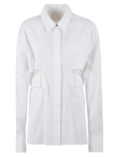 Shop Givenchy Cut-out Detail Plain Shirt In White
