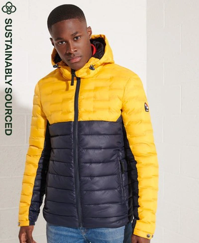 Superdry Radar Quilt Mix Padded Jacket In Yellow | ModeSens