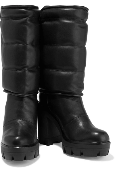 Shop Giuseppe Zanotti Uranus Quilted Leather Platform Boots In Black