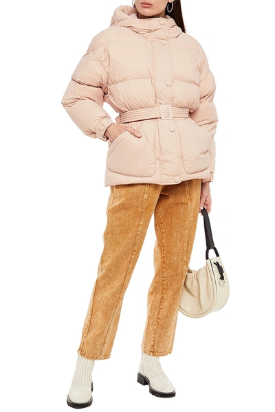 Shop Ienki Ienki Michlin Quilted Polished Shell Hooded Down Jacket In Blush