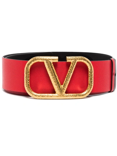 Shop Valentino Vlogo Signature Reversible Buckle Belt In Schwarz