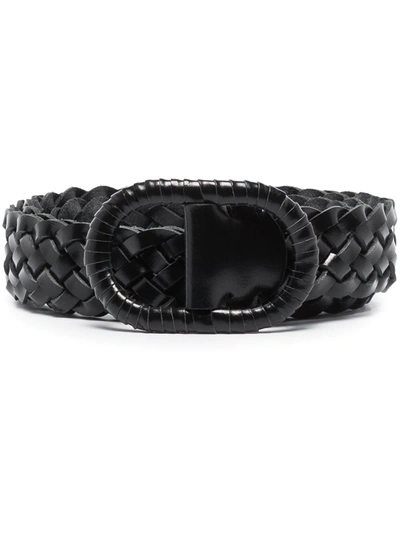 Totême Woven Braided Leather Belt In Black