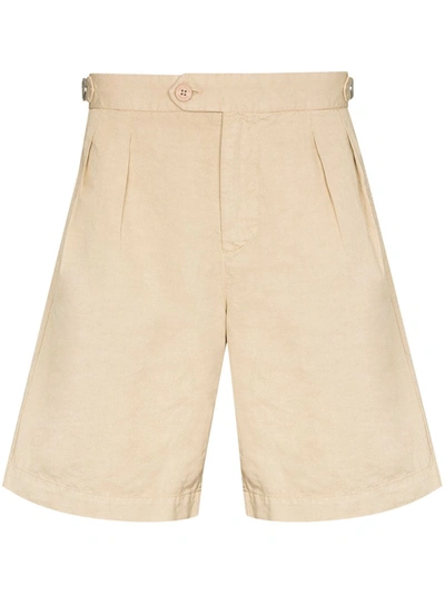 Shop Orlebar Brown Bancroft Dart-detail Chino Shorts In Nude