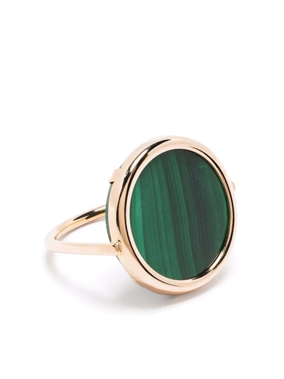 Shop Ginette Ny 18kt Rose Gold Ever Malachite Disc Ring