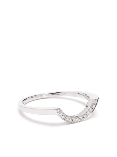 Shop Loyal.e Paris 18kt Recycled White Gold Intrépide Diamond Pavé Ring In Silber