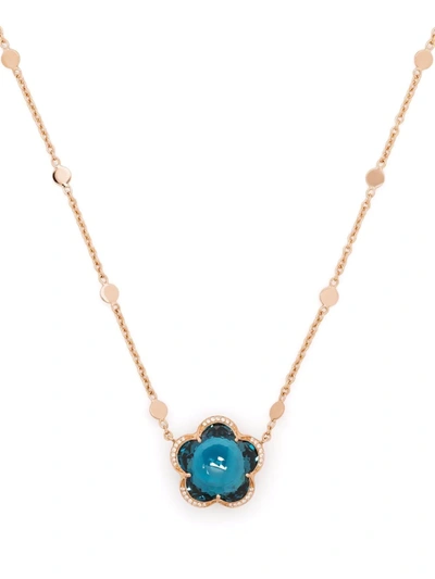 Shop Pasquale Bruni 18kt Rose Gold Bon Ton Topaz And Diamond Necklace In Rosa