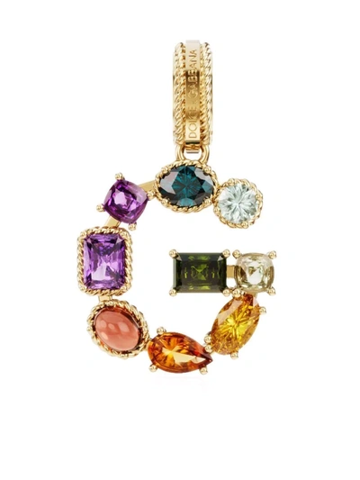 Shop Dolce & Gabbana Rainbow Alphabet G 18kt Yellow Gold Multi-stone Pendant