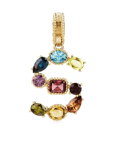 Shop Dolce & Gabbana Rainbow Alphabet S 18kt Yellow Gold Multi-stone Pendant