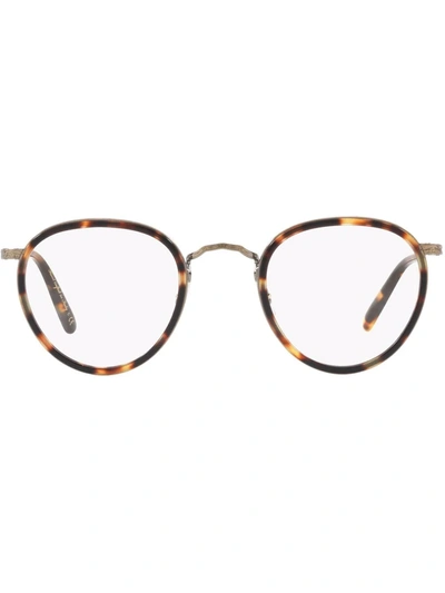 Shop Oliver Peoples Mp-2 Round Tortoiseshell Glasses In Brown