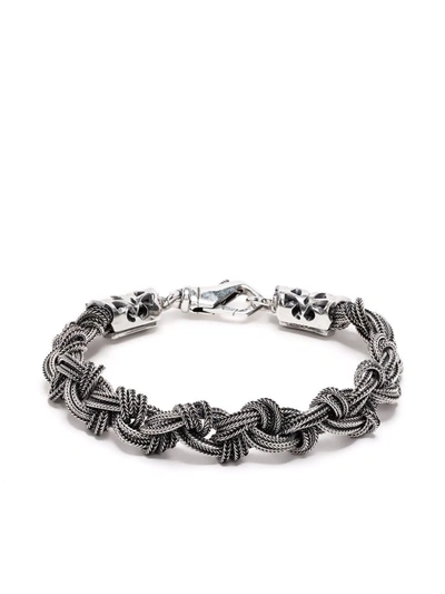 Shop Emanuele Bicocchi Braided Knot Bracelet In Silber