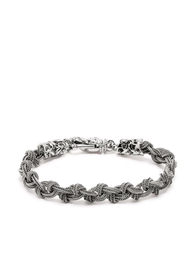 Shop Emanuele Bicocchi Braided Knot Bracelet In Silber