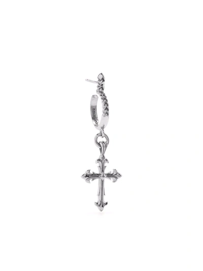 Shop Emanuele Bicocchi Fleury Cross Charm Single Earring In Silber