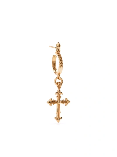 Shop Emanuele Bicocchi Fleury Cross Charm Single Earring In Gold