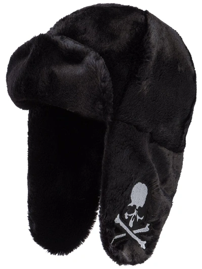 Shop Mastermind Japan Faux-fur Skull-patch Hat In Schwarz