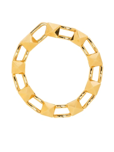 Shop Valentino Rockstud Chain-link Bracelet In Gold