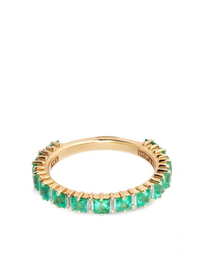 Shop Suzanne Kalan 18kt Yellow Gold Emerald And Diamond Band Ring