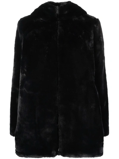 Save The Duck Bridget Reversible Faux Fur Jacket In Schwarz