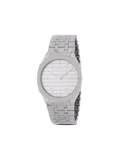 Shop Gucci 25h 34mm In Metallic