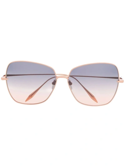 Shop Dita Eyewear Zazoe Butterfly-frame Sunglasses In Gold