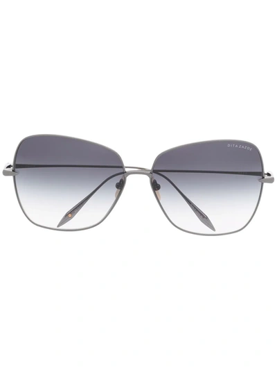 Shop Dita Eyewear Zazoe Butterfly-frame Sunglasses In Silber