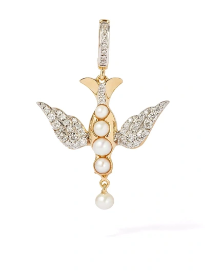 Shop Annoushka X Temperley London 18kt Yellow Gold Pearl And Diamond Charm