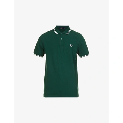 Shop Fred Perry Logo-embroidered Cotton-piqué Polo In Ivy